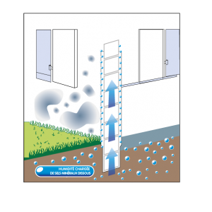 Schéma remontées d'humidité par le sol