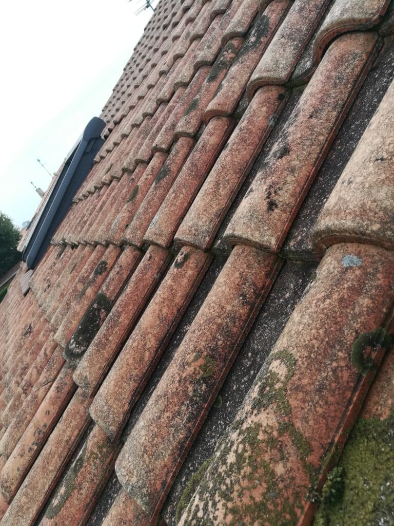 tuiles du toit abîmées