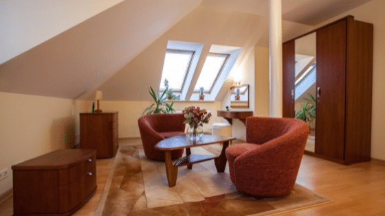 des combles amenages et transformes en piece de vie