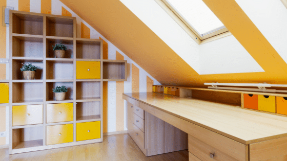 espace bureau amenage sous les combles