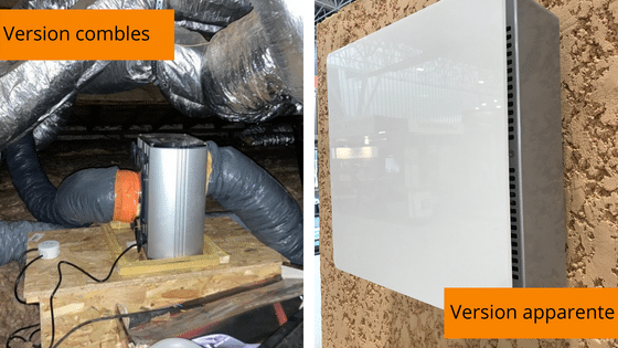 Appareil VPH en version combles et en version apparente