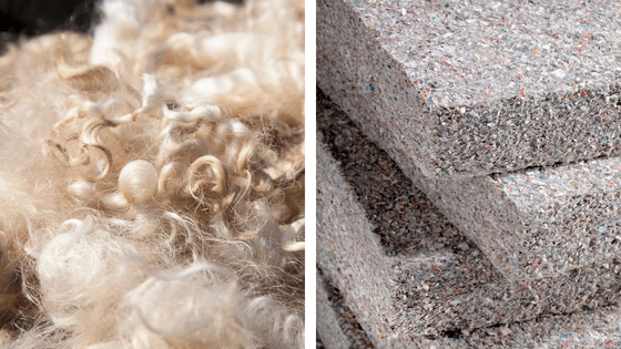 Laine de mouton et panneaux rigides de ouate de cellulose