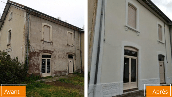 Ravalement de façade avant après
