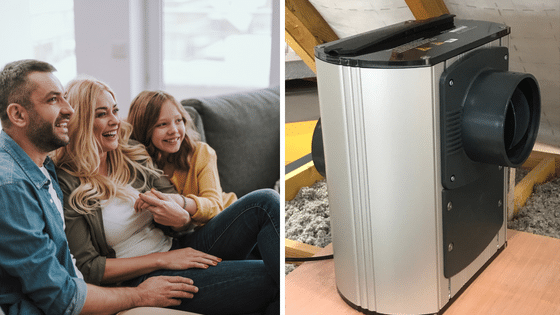 Famille heureuse dans une maison bien ventilee